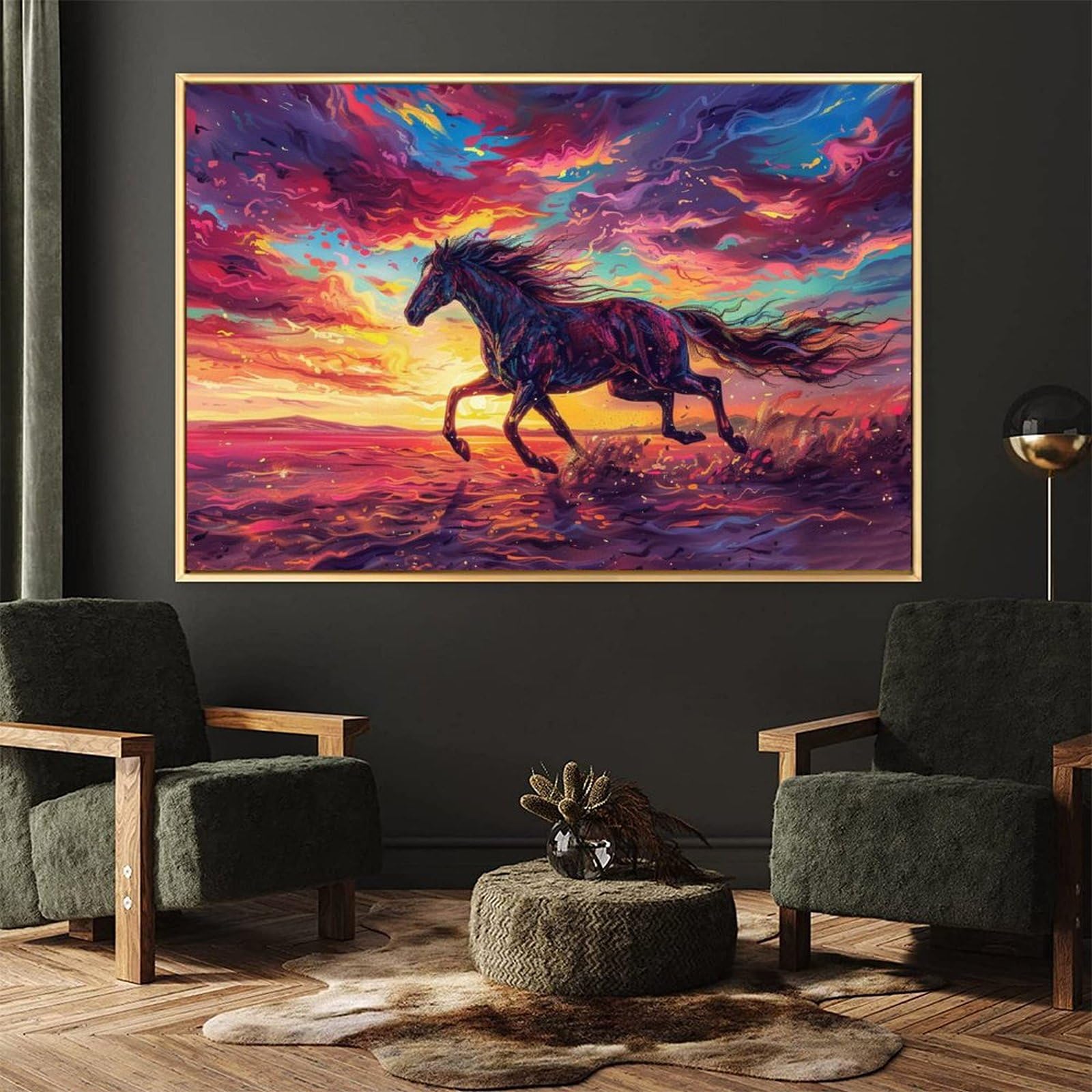 馬の風景画 絵画 森 アート 馬のいる風景」 by みゅーる